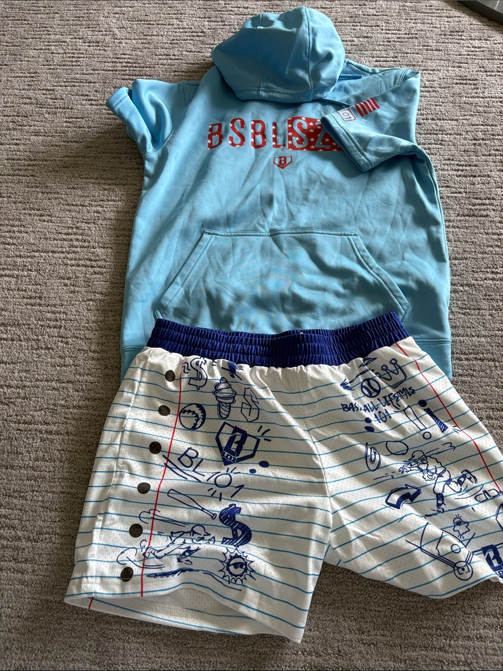 Bundle baseball 101 shorts and hoodie